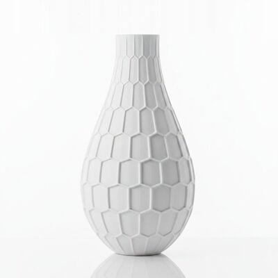 inna (Inny) Wazon dekoracyjny geometryczny biały z wzorem sześciokątów elegancki inna (Inny) Wazon dekoracyjny geometryczny biały z wzorem sześciokątów elegancki