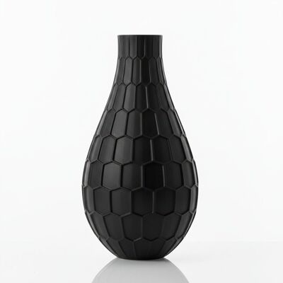 inna (Inny) Wazon dekoracyjny geometryczny czarny z wzorem sześciokątów elegancki inna (Inny) Wazon dekoracyjny geometryczny czarny z wzorem sześciokątów elegancki