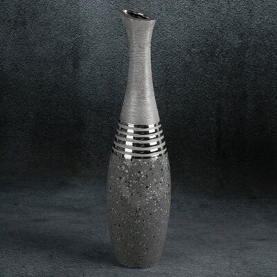 Eurofirany Neli Srebrny Wazon - Dekoracyjny Ceramiczny 15x60 cm Eurofirany Neli Srebrny Wazon - Dekoracyjny Ceramiczny 15x60 cm