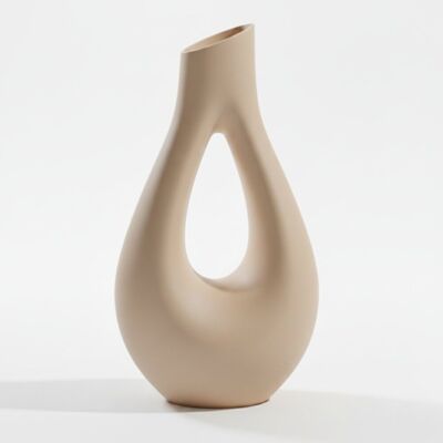 inna (Inny) Wazon dekoracyjny o formie kropli beżowy minimalistyczny design do kwiatów inna (Inny) Wazon dekoracyjny o formie kropli beżowy minimalistyczny design do kwiatów