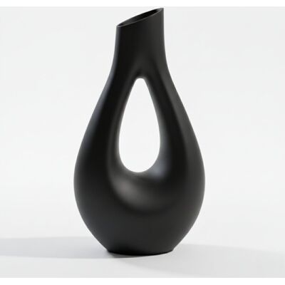 inna (Inny) Wazon dekoracyjny o formie kropli czarny minimalistyczny design do kwiatów inna (Inny) Wazon dekoracyjny o formie kropli czarny minimalistyczny design do kwiatów