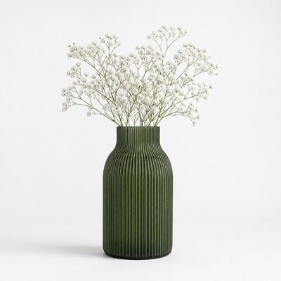 FormLab Wazon dekoracyjny ryflowany zielony na kwiaty 17 cm WODOODPORNY Prezent FormLab Wazon dekoracyjny ryflowany zielony na kwiaty 17 cm WODOODPORNY Prezent