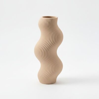 inna (Inny) Wazon dekoracyjny w kształcie fali beżowy minimalistyczny design inna (Inny) Wazon dekoracyjny w kształcie fali beżowy minimalistyczny design