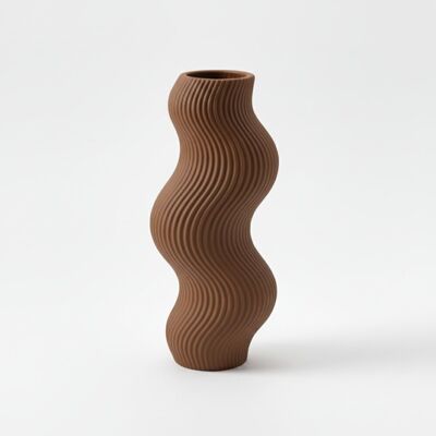 inna (Inny) Wazon dekoracyjny w kształcie fali brązowy minimalistyczny design inna (Inny) Wazon dekoracyjny w kształcie fali brązowy minimalistyczny design