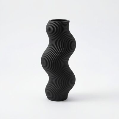 inna (Inny) Wazon dekoracyjny w kształcie fali czarny minimalistyczny design inna (Inny) Wazon dekoracyjny w kształcie fali czarny minimalistyczny design
