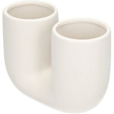 Dekoria Wazon Minestra 12cm white, 18 x 8 x 12 cm Dekoria Wazon Minestra 12cm white, 18 x 8 x 12 cm