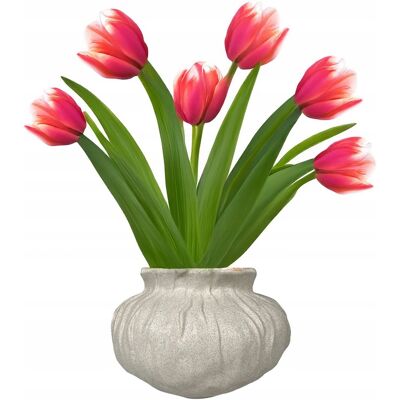Skandi.pl WAZON NA BUKIET KWIATY KAMIONKOWY CERAMICZNY SZARY 23cm DO SALONU SYPIALNI Skandi.pl WAZON NA BUKIET KWIATY KAMIONKOWY CERAMICZNY SZARY 23cm DO SALONU SYPIALNI