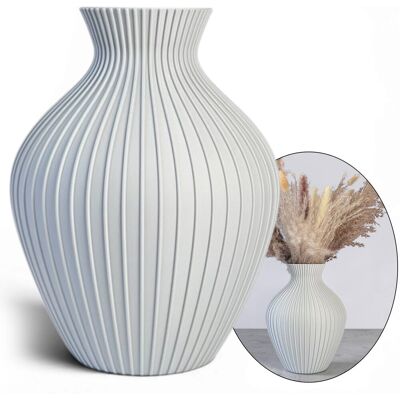 KAJAWIS Wazon na Kwiaty 25 cm PREMIUM – Ryflowany, Duży, Nietłukący, Styl Boho Japandi KAJAWIS Wazon na Kwiaty 25 cm PREMIUM – Ryflowany, Duży, Nietłukący, Styl Boho Japandi