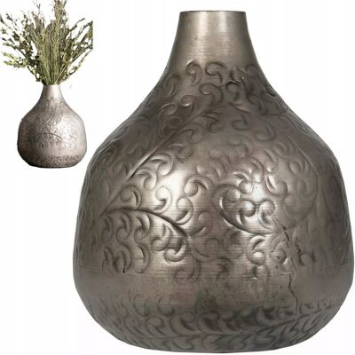 Skandi.pl WAZON NA KWIATY BUKIET SREBRNY LOFT DUŻY 35cm metalowy matowy do gałęzi Skandi.pl WAZON NA KWIATY BUKIET SREBRNY LOFT DUŻY 35cm metalowy matowy do gałęzi
