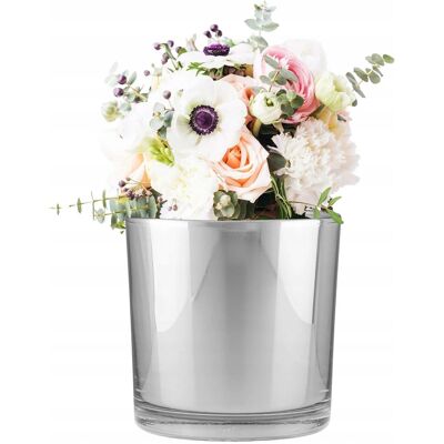 Trend Glass Sp. z o.o. Wazon, osłonka na doniczkę, pojemnik dekoracyjny Crocus Silver Chic Trend Glass Sp. z o.o. Wazon, osłonka na doniczkę, pojemnik dekoracyjny Crocus Silver Chic