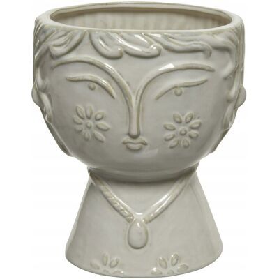Zielona Fabryka Wazon porcelanowy twarz 18cm orientalna ozdoba Zielona Fabryka Wazon porcelanowy twarz 18cm orientalna ozdoba