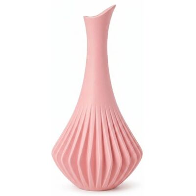 numioo Wazon różowy z pionową strukturą elegancka dekoracja domu numioo Wazon różowy z pionową strukturą elegancka dekoracja domu