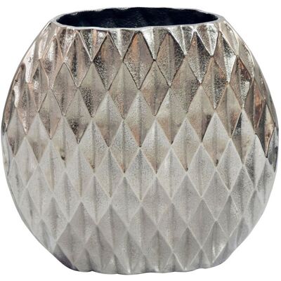 FineBuy Wazon stołowy 33,5cm Aluminium Design Alu Wazon na kwiaty Dekoracja domu Okrągły Handmade Srebro FineBuy Wazon stołowy 33,5cm Aluminium Design Alu Wazon na kwiaty Dekoracja domu Okrągły Handmade Srebro