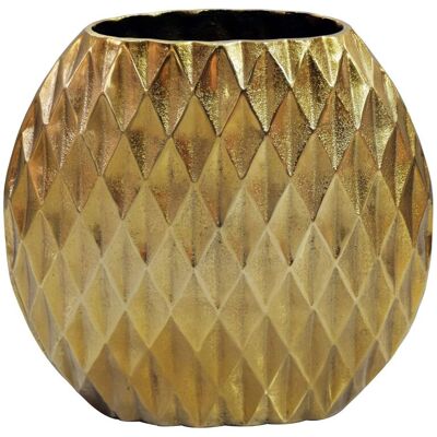 FineBuy Wazon stołowy 33,5cm Aluminium Design Alu Wazon na kwiaty Dekoracja domu Okrągły Handmade Złoto FineBuy Wazon stołowy 33,5cm Aluminium Design Alu Wazon na kwiaty Dekoracja domu Okrągły Handmade Złoto