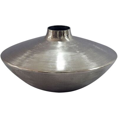 FineBuy Wazon stołowy 35cm Aluminium Alu Wazon na kwiaty Dekoracja domu Okrągły Handmade Srebro FineBuy Wazon stołowy 35cm Aluminium Alu Wazon na kwiaty Dekoracja domu Okrągły Handmade Srebro