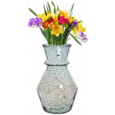 Kaemingk Wazon szklany 25x16cm Przezroczysty z kropkami Kaemingk Wazon szklany 25x16cm Przezroczysty z kropkami
