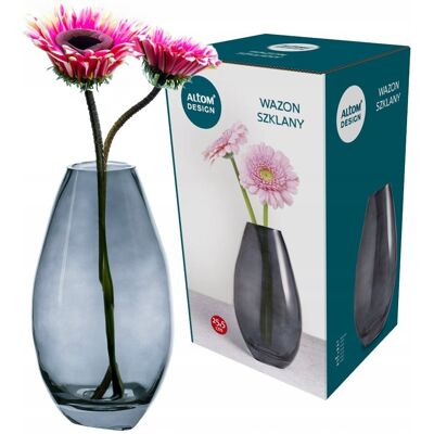 Wazon szklany Altom Design, 13,5x12x25,5 cm, granatowy Wazon szklany Altom Design, 13,5x12x25,5 cm, granatowy