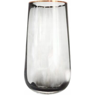 DomoweLOVE WAZON SZKLANY GRADIENT PRĄŻKOWANY ZŁOTA OBRĘCZ ELEGANCKI PRZYCIEMNIANY 24CM DomoweLOVE WAZON SZKLANY GRADIENT PRĄŻKOWANY ZŁOTA OBRĘCZ ELEGANCKI PRZYCIEMNIANY 24CM