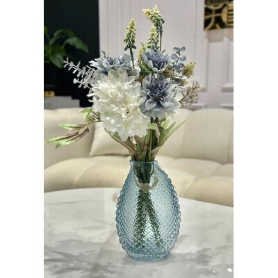Inny producent WAZON szklany, niebieski, wyjątkowa tekstura, nieregularny kształt, nowoczesny Inny producent WAZON szklany, niebieski, wyjątkowa tekstura, nieregularny kształt, nowoczesny