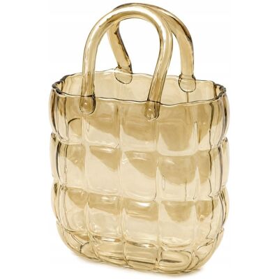 nieznany producent WAZON SZKLANY TOREBKA 27cm BRĄZOWY NOWOCZESNY GLAMOUR DEKORACJA 25 30 nieznany producent WAZON SZKLANY TOREBKA 27cm BRĄZOWY NOWOCZESNY GLAMOUR DEKORACJA 25 30