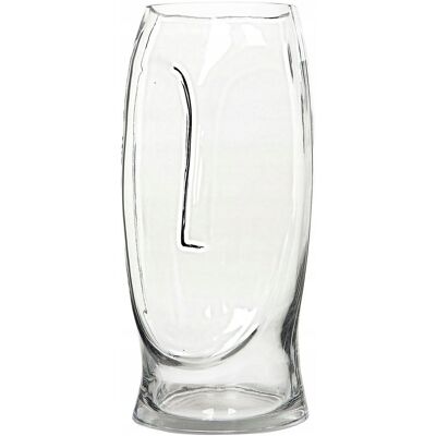 Skandi.pl WAZON TWARZ przezroczysty szklany wys. 30cm Skandi.pl WAZON TWARZ przezroczysty szklany wys. 30cm