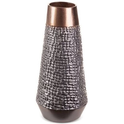 Eurofirany Wazon Z Glinki Ceramicznej Morena 16X16X34 Stalowy + Miedziany Eurofirany Wazon Z Glinki Ceramicznej Morena 16X16X34 Stalowy + Miedziany