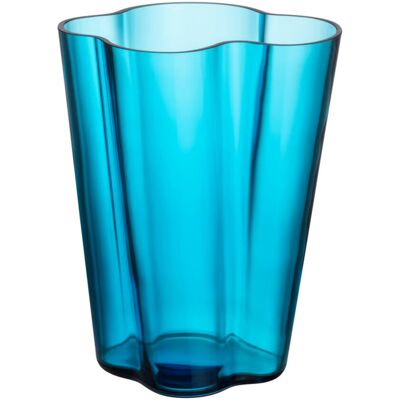 Wazon ze szkła duchanego Iittala Maljakko niebieski nowoczesny 27 cm Wazon ze szkła duchanego Iittala Maljakko niebieski nowoczesny 27 cm