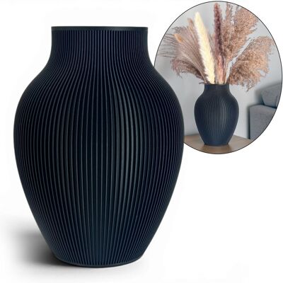 KAJAWIS Wazon żywe sztuczne kwiaty nietłukący 22 cm czarny dekoracja domu waza KAJAWIS Wazon żywe sztuczne kwiaty nietłukący 22 cm czarny dekoracja domu waza