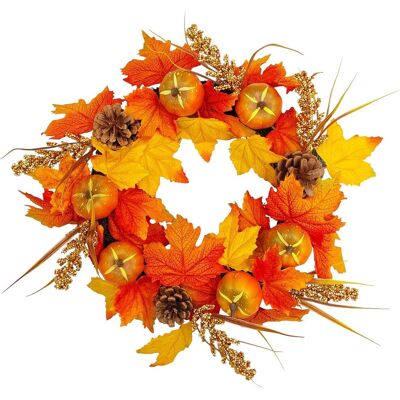 Inny producent Wianek jesienny na drzwi sztuczne dynie liście stroik wieniec dekoracja jesienna 40 cm Inny producent Wianek jesienny na drzwi sztuczne dynie liście stroik wieniec dekoracja jesienna 40 cm