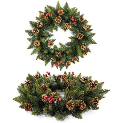 ART WIANEK STROIK świąteczny z jarzębiną i szyszkami PREMIUM 40 cm ART WIANEK STROIK świąteczny z jarzębiną i szyszkami PREMIUM 40 cm