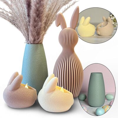 KAJAWIS Wielkanocny zestaw dekoracyjny zajączek tealight wazon zestaw Wielkanocny KAJAWIS Wielkanocny zestaw dekoracyjny zajączek tealight wazon zestaw Wielkanocny