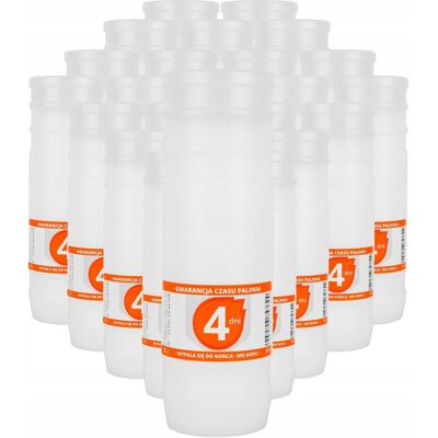 RAL Wkład do zniczy 18 cm 4 dni 20 szt. A4. Gwarancja czasu palenia! Parafinowy RAL Wkład do zniczy 18 cm 4 dni 20 szt. A4. Gwarancja czasu palenia! Parafinowy