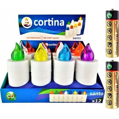 Wkład do zniczy Led Santo mix 8 kolorów 2160 godzin Cortina (12 sztuk) Wkład do zniczy Led Santo mix 8 kolorów 2160 godzin Cortina (12 sztuk)