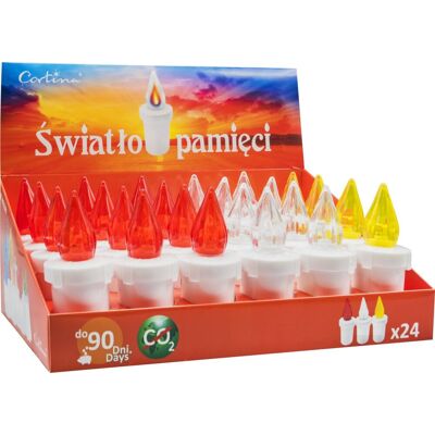 CORTINA Wkład Wkład Zniczy Znicza Kolory Baterie Mix Kolorów Czerwony Żółty Biały CORTINA Wkład Wkład Zniczy Znicza Kolory Baterie Mix Kolorów Czerwony Żółty Biały