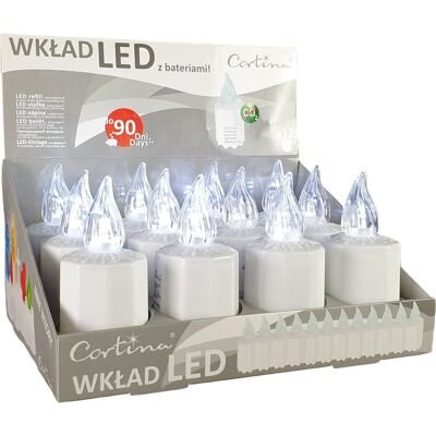 CORTINA Wkład Znicz Elektryczny Led 12 szt - zimny biały CORTINA Wkład Znicz Elektryczny Led 12 szt - zimny biały