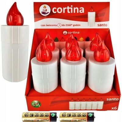 Wkłady do zniczy Led Santo czerwony Cortina (6 sztuk) Wkłady do zniczy Led Santo czerwony Cortina (6 sztuk)