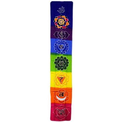 ANCIENT WISDOM Woskowana tkanina ozdobna Chakra Drop Banner - Rainbow ANCIENT WISDOM Woskowana tkanina ozdobna Chakra Drop Banner - Rainbow
