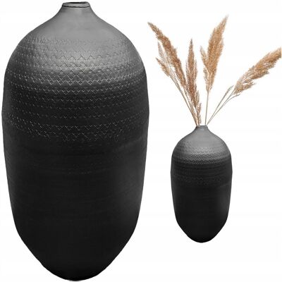 Skandi.pl WYSOKI WAZON PODŁOGOWY 48cm CZARNY loftowy metalowy do salonu na gałęzie Skandi.pl WYSOKI WAZON PODŁOGOWY 48cm CZARNY loftowy metalowy do salonu na gałęzie