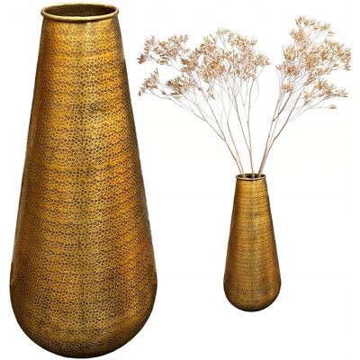 Skandi.pl WYSOKI WAZON PODŁOGOWY 48cm ZŁOTY METALOWY LOFT gałęzie kwiaty stare złoto Skandi.pl WYSOKI WAZON PODŁOGOWY 48cm ZŁOTY METALOWY LOFT gałęzie kwiaty stare złoto