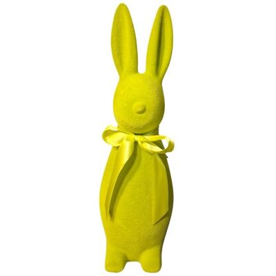 Paula Zając flokowany 40 cm – kolor limonka, dekoracja wielkanocna z kokardą Paula Zając flokowany 40 cm – kolor limonka, dekoracja wielkanocna z kokardą