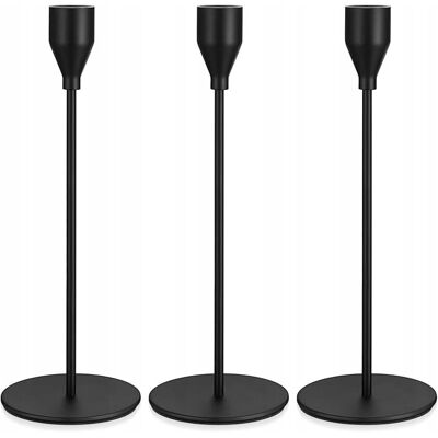Inny producent ZESTAW 3 CZARNYCH ŚWIECZNIKÓW 22,5 CM METALOWY W STYLU VINTAGE DEKORACJA Inny producent ZESTAW 3 CZARNYCH ŚWIECZNIKÓW 22,5 CM METALOWY W STYLU VINTAGE DEKORACJA