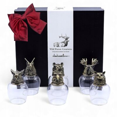 ANCIENT WISDOM Zestaw 6 x 100ml Kieliszki Bottom Up Dzikie Leśne Stworzenia Prezent ANCIENT WISDOM Zestaw 6 x 100ml Kieliszki Bottom Up Dzikie Leśne Stworzenia Prezent