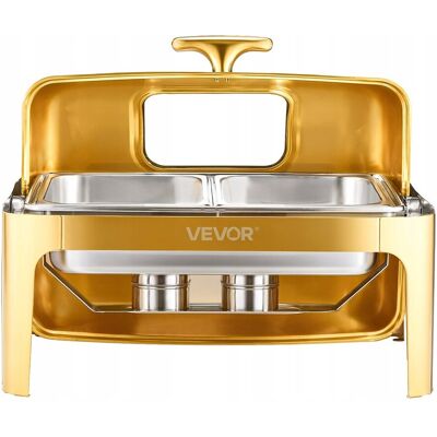 ZESTAW DO PODGRZEWANIA POTRAW VEVOR CHAFING DISH STAL NIERDZEWNA 8.5L ZŁOTY ZESTAW DO PODGRZEWANIA POTRAW VEVOR CHAFING DISH STAL NIERDZEWNA 8.5L ZŁOTY
