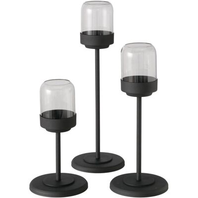 Boltze Zestaw metalowych lampionów ze szklaną kopułą SENZA, 3 szt Boltze Zestaw metalowych lampionów ze szklaną kopułą SENZA, 3 szt