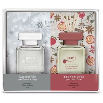 Zestaw prezentowy SNOWFLAKES/BERRIES, ipuro Essentials, 2x50 ml Zestaw prezentowy SNOWFLAKES/BERRIES, ipuro Essentials, 2x50 ml