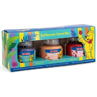 Haribo Zestaw Świec Zapachowych - Island Mix 3x85g Haribo Zestaw Świec Zapachowych - Island Mix 3x85g