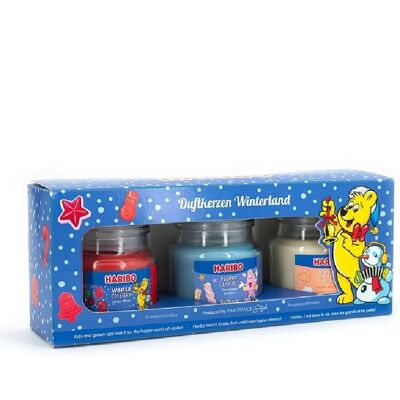 Haribo Zestaw Świec Zapachowych - Winterland 3x85g Haribo Zestaw Świec Zapachowych - Winterland 3x85g