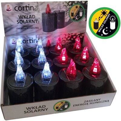 CORTINA Zestaw Wkładów Solarnych 12 Szt Wkład Solarny Do Znicza Led Znicz CORTINA Zestaw Wkładów Solarnych 12 Szt Wkład Solarny Do Znicza Led Znicz