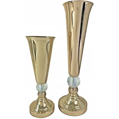 Madex Zestaw X2 Wazonów Gold Glamour Wazony Wazon Flakon Madex Zestaw X2 Wazonów Gold Glamour Wazony Wazon Flakon