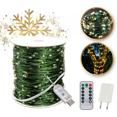 eCarla Zewnętrzne lampki choinkowe 1000 LED 100m barwa ciepła biała eCarla Zewnętrzne lampki choinkowe 1000 LED 100m barwa ciepła biała